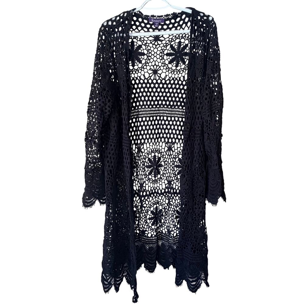 Roaman's Cardigan Black Size 14/16 (M)